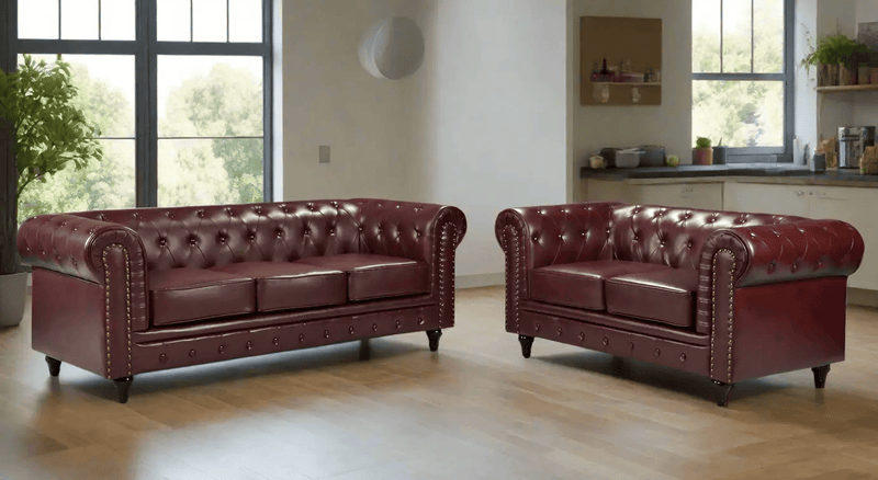BroDeals sofa Boston Faux Leather Chesterfield 3 Seater Sofa Boston Faux Leather Chesterfield 3 Seater Sofa