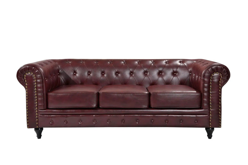BroDeals sofa Boston Faux Leather Chesterfield 3 Seater Sofa Boston Faux Leather Chesterfield 3 Seater Sofa