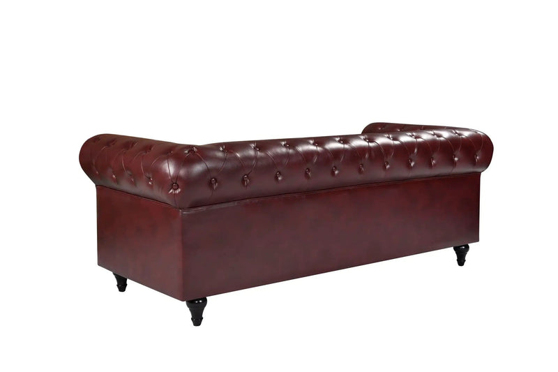 BroDeals sofa Boston Faux Leather Chesterfield 3 Seater Sofa Boston Faux Leather Chesterfield 3 Seater Sofa
