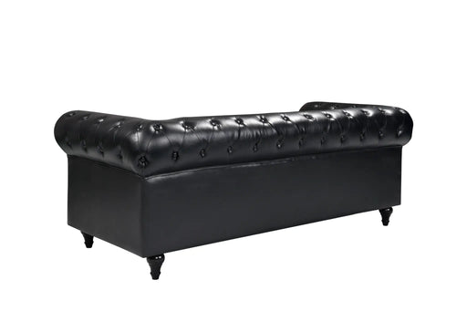 BroDeals sofa Boston Faux Leather Chesterfield 3 Seater Sofa - Black Boston Faux Leather Chesterfield 3 Seater Sofa - Black