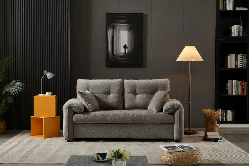Rome 2 Seater Roll Out Sofa bed - Silver by BroDeals