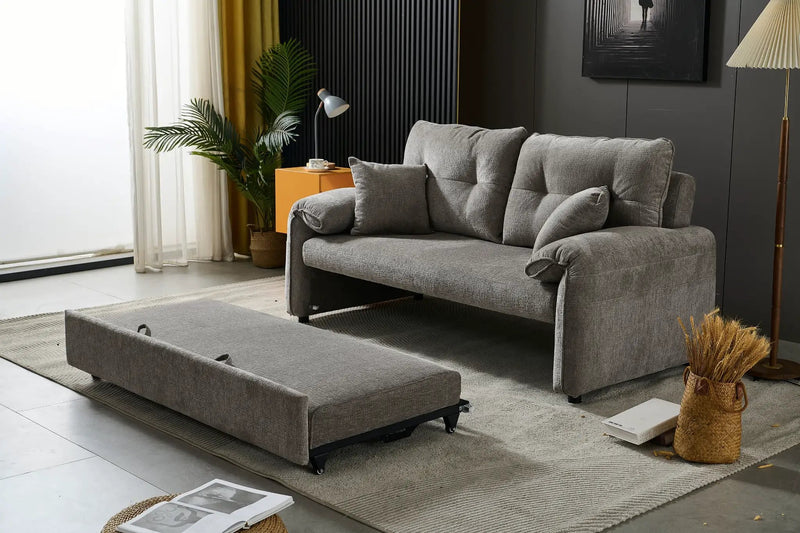 Rome 2 Seater Roll Out Sofa bed - Silver by BroDeals