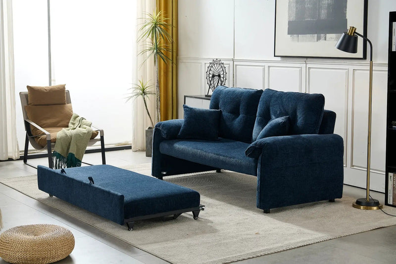 Rome 2 Seater Roll Out Sofabed - Dark Blue by BroDeals