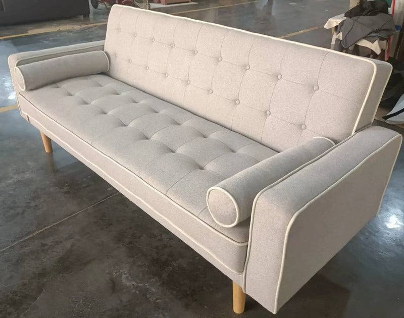 BroDeals Sofas Click Clack Sofabed - Grey with white piping Click Clack Sofabed - Grey with white piping