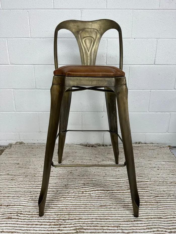 BroDeals Table & Bar Stools Mid Century Leather Barstool Mid Century Leather Barstool