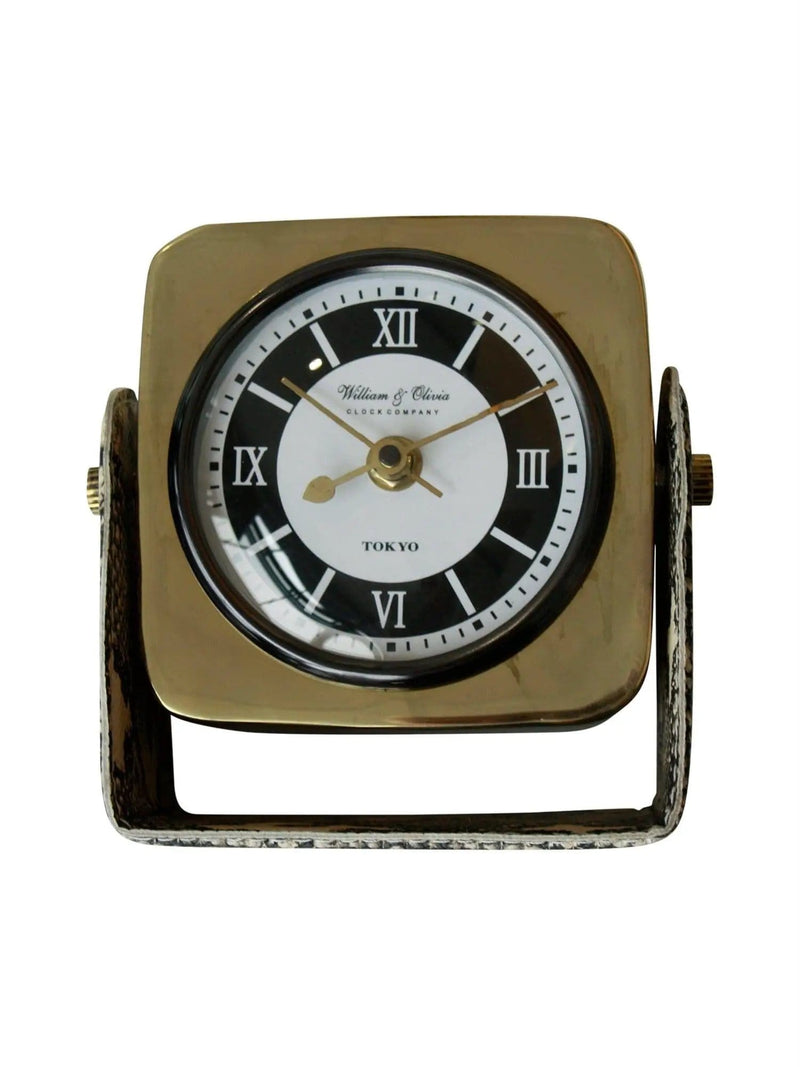 Table Clock With Snake Skin Design Base by BroDeals