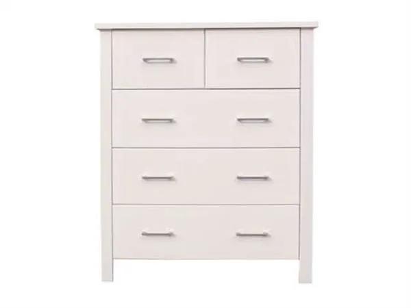 Tina Tallboy 5 Drawer White by BroDeals