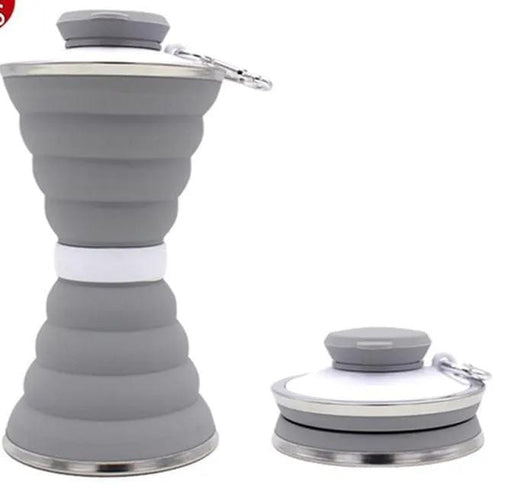 BroDeals Collapsible Water Bottle Collapsible Water Bottle- Gray Collapsible Water Bottle- Gray