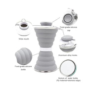 Collapsible Water Bottle- Gray by BroDeals