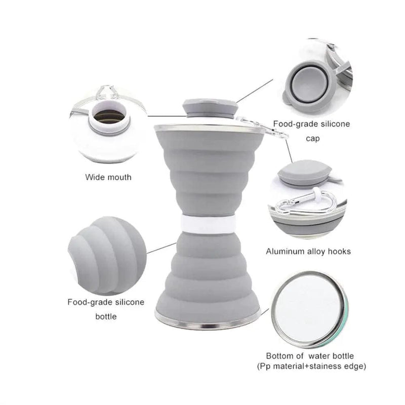 Collapsible Water Bottle- Gray by BroDeals