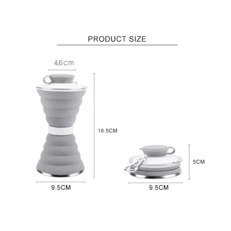 Collapsible Water Bottle- Gray by BroDeals