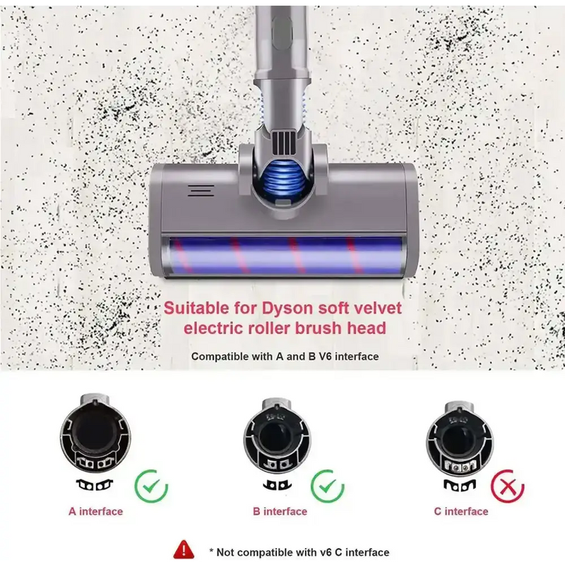 Soft Roller Floor Brush Head Replacement for V6 DC45 DC62 DC74 DC58 DC61 Vacuum Cleaners by Habicare