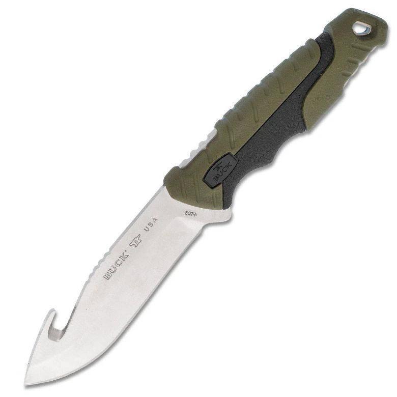 Buck 657 Pursuit Large Guthook - Multi-purpose hunting knife with non-slip handle and guthook design.