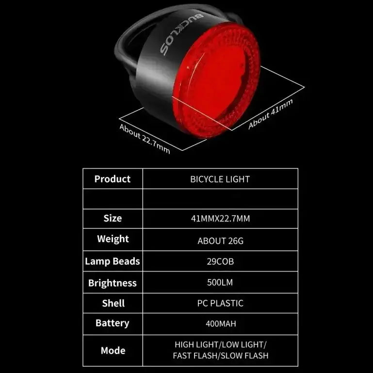 USB Rechargeable Bicycle Front & Rear LED Lights by Habicare