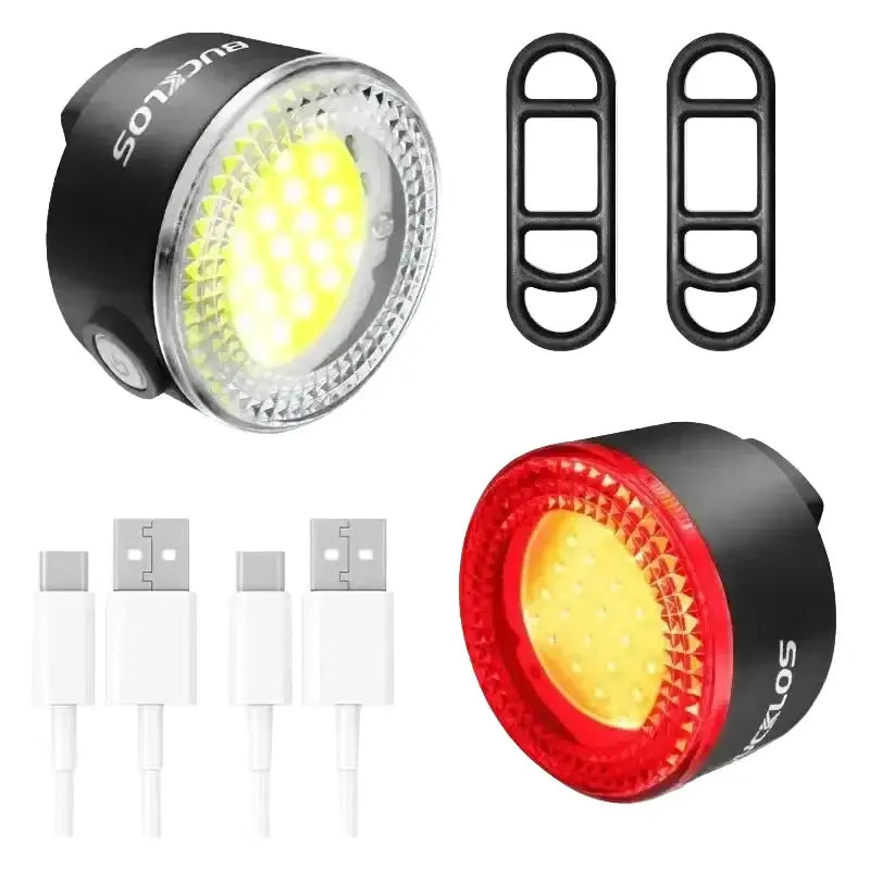 USB Rechargeable Bicycle Front & Rear LED Lights by Habicare