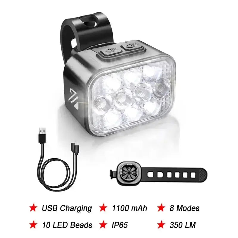 USB Rechargeable Bicycle Front & Rear LED Lights by Habicare