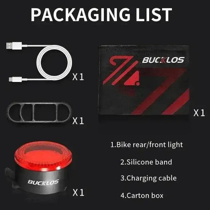 USB Rechargeable Bicycle Front & Rear LED Lights by Habicare