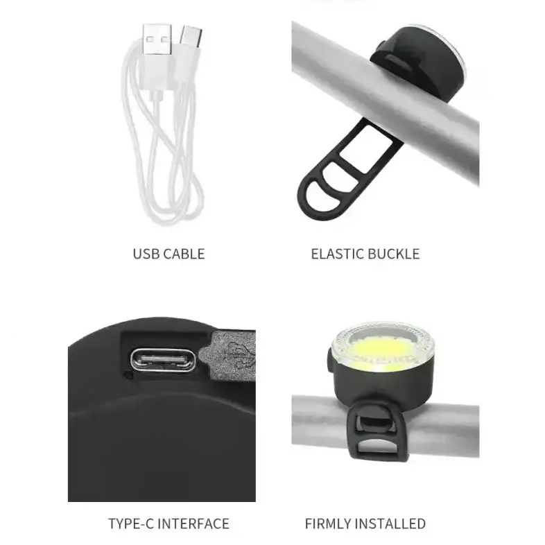 USB Rechargeable Bicycle Front & Rear LED Lights by Habicare