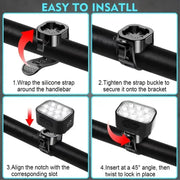USB Rechargeable Bicycle Front & Rear LED Lights by Habicare