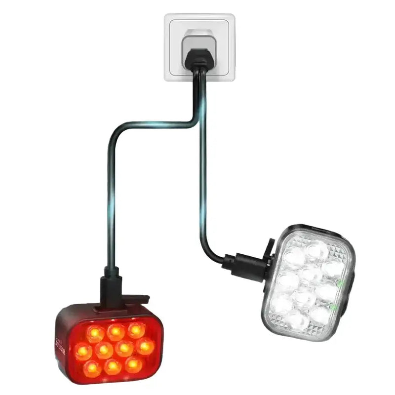 USB Rechargeable Bicycle Front & Rear LED Lights by Habicare