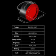 Rechargeable Bicycle Front & Rear Light Set by Habicare