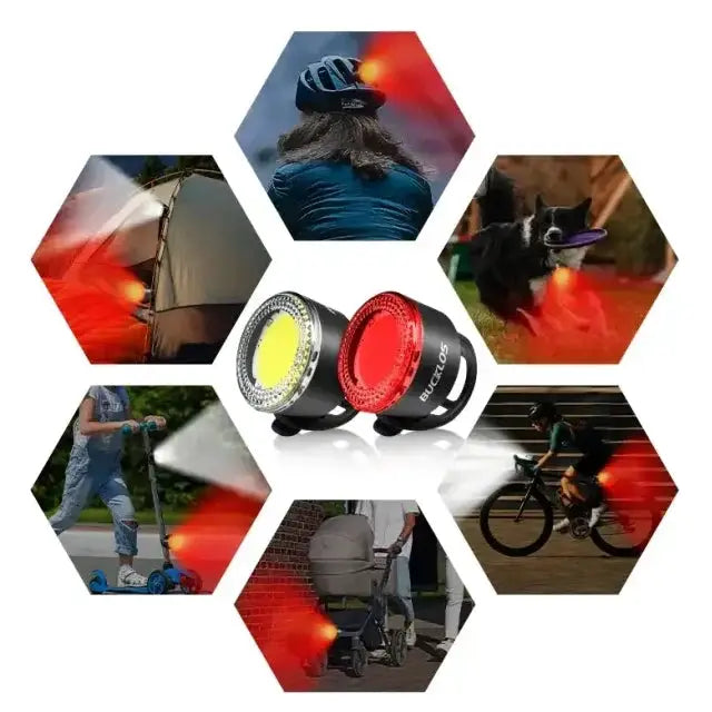 Rechargeable Bicycle Front & Rear Light Set by Habicare