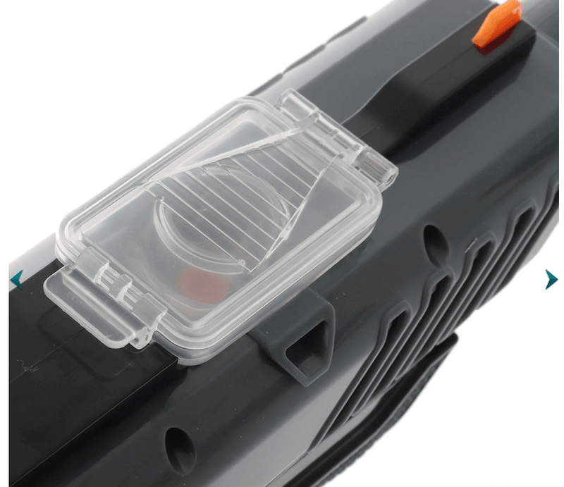 Close-up of the Bug-Beam - Black Fly 3.0 showing the top compartment and ergonomic design