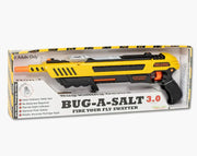 Bug-A-Salt 3.0 Yellow fly swatter gun in packaging for effective fly elimination.