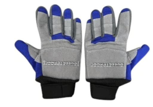 Bulletproof Tracing Leadering Gloves - five sizes (M to 3XL) showing durable materials and comfortable design.