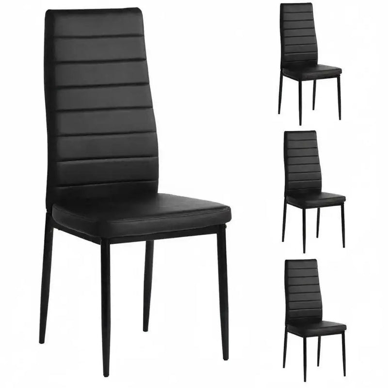 Buxton Black PU Leather Dining Chair Set of 4 by sue-e furniture