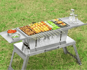 ECOTREK Charcoal BBQ Grill Portable Folding Stainless Steel Charcoal BBQ Grill for Camping, Beach & Backyard BZH2051 Portable Folding Stainless Steel Charcoal BBQ Grill for Camping, Beach & Backyard BZH2051