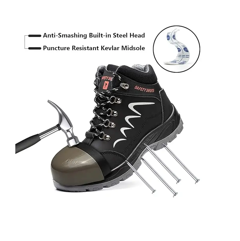 Work Safety Shoes Breathable Steel Cap Industrial Lightweight Construction by dealonline.co.nz