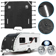 Caravan Front Towing Cover Tough 600D Protector LED Light Reflective Strips by salelink.co.nz
