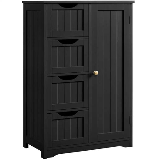 Wooden Bathroom Cabinet 4 Drawers & Cupboard Bathroom Storage Unit by Yaheetech