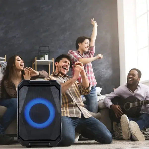 Action Outdoors Limited Portable Wireless Party Speaker with LED Light and Mics Portable Wireless Party Speaker with LED Light and Mics