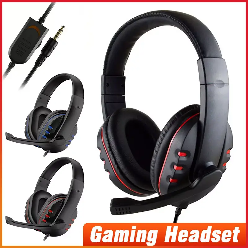 Gaming Headset Headphone with Microphone Volume Wired For PS4 PS5 XBOX SWITCH by dealonline.co.nz