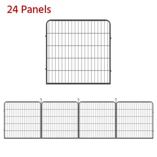 24 Panels Heavy Duty Dog Pen 19.2 Metre Length Overall by Yaheetech