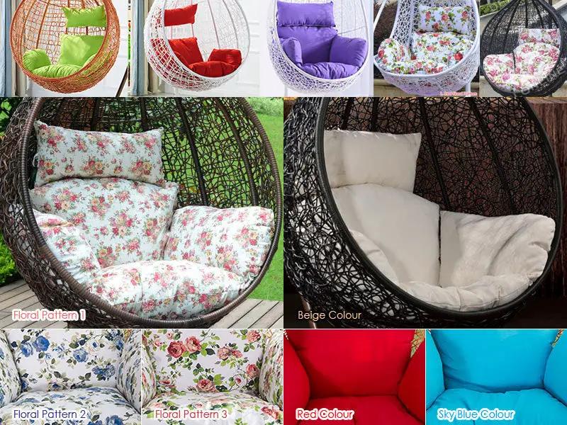 Cushion Pad Seat Set High Quality For Hanging Basket Chair - Red Floral by dealonline.co.nz