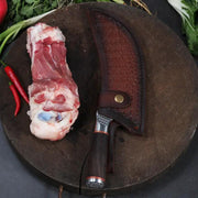 Double Steel Head And Wooden Handle Bone Cutting Knife Kitchen Supplies Knife leather case by China Dropship