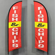 Fish & Chips Double sided print Flag by dealonline.co.nz