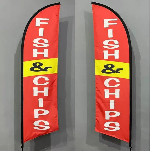 Fish & Chips Double sided print Flag by dealonline.co.nz