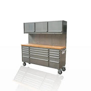72 Inch 18 Drawers Stainless Steel Tool Chest workbench by Kiwi Grab