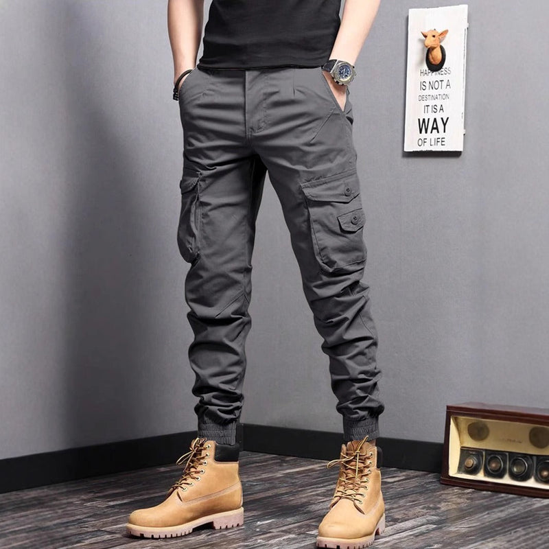 Men's Cotton Cargo Pants With Breathable Fabric And Multiple Pockets For Hiking