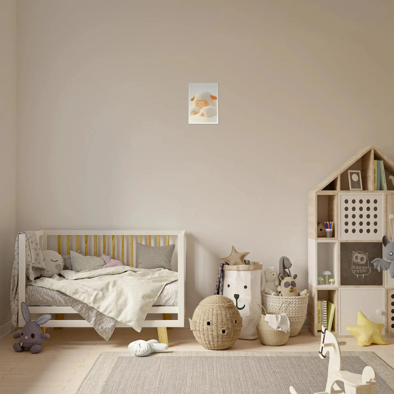 Fluffy Sheep Asleep by Blank Wall Print Shop