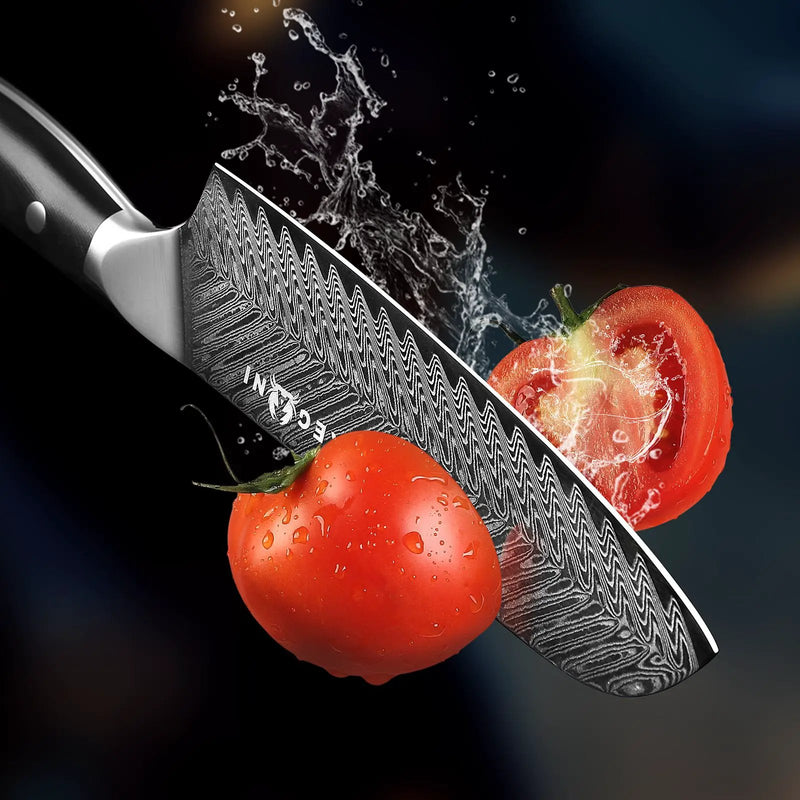 Kegani Santoku Knife 7 Inch Japanese Santoku Knife, 73 Layers AUS-10 Damascus Japanese Knife, FullTang G10 Handle Damascus Santoku Knife With Case & Sheath - Santoku Knife by China Dropship