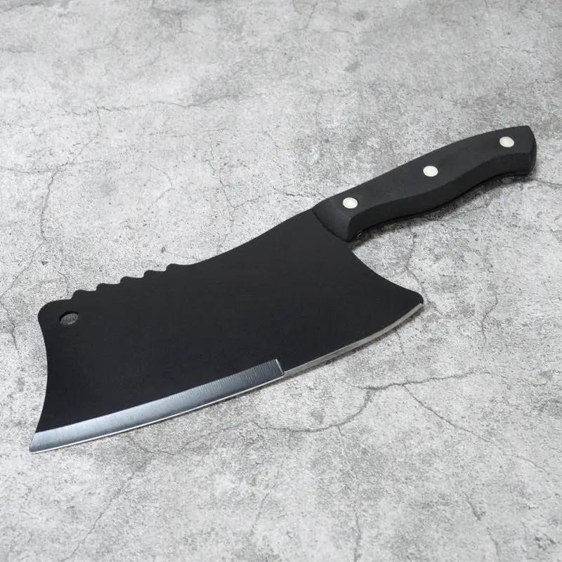Kitchen Stainless Steel Bone Chopping Knife Black by China Dropship
