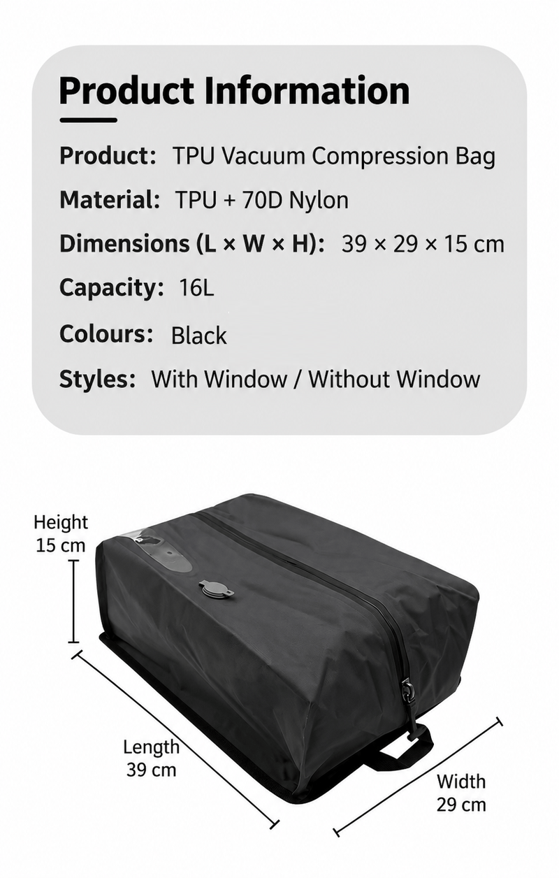ECOTREK Travel Storage Bags 16L Waterproof Vacuum Compression Storage Bag – Travel & Camping Organiser BQF117015 16L Waterproof Vacuum Compression Storage Bag – Travel & Camping Organiser BQF117015