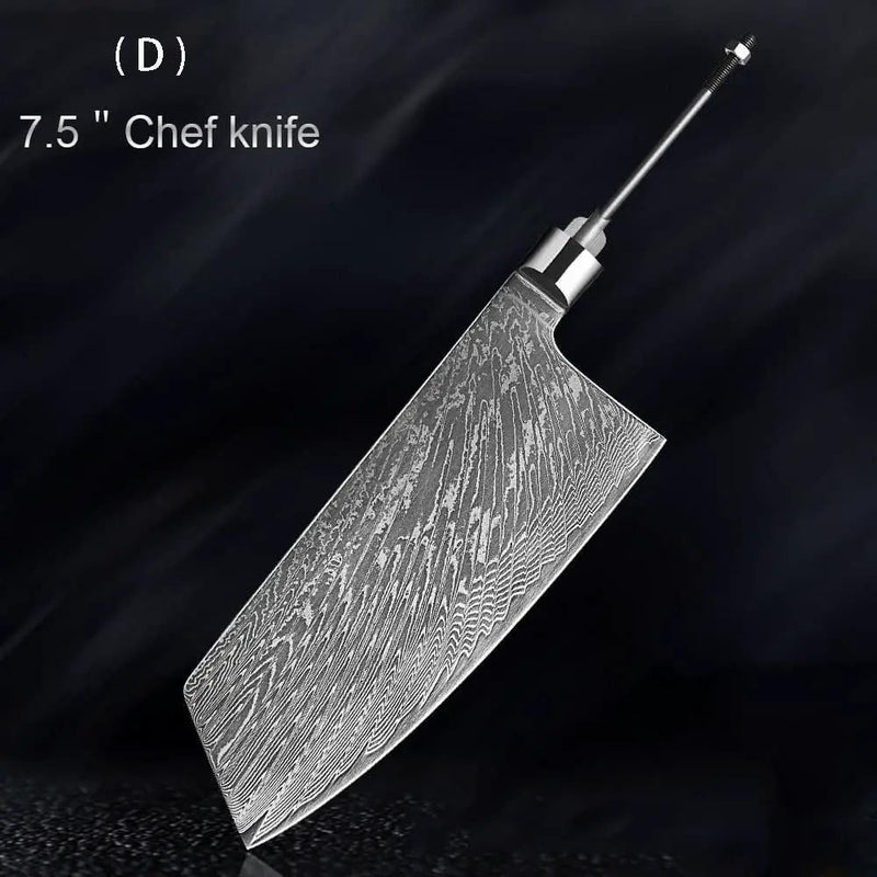 Damascus Knife Embryo High Hardness Kitchen Knives 7DPDMCR10 170mm by China Dropship