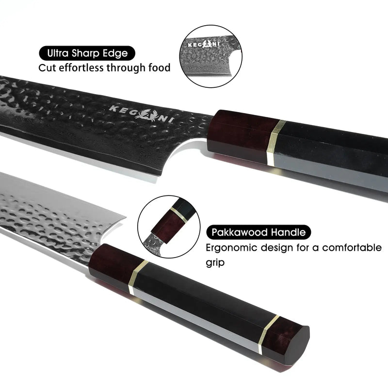 Kegani Kiritsuke Knife - 8 Inch Professional Japanese Chef's Knife 67 Layers Japanese VG-10 Damascus Steel Ultra-Sharp Kitchen Knives Gyuto Knife - Ergonomic Handle, Gift Box - Kiritsuke Knife by China Dropship