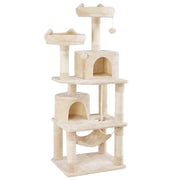 Multi-Level Cat Tree with 2 Condos & 2 Perches & Scratching Posts & Hammock by Yaheetech